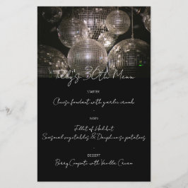 シルバーディスコボール誕生日ディナーパーティーメニュー