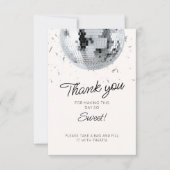 シルバーディスコボール誕生日 サンキューカード (正面)