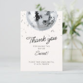 シルバーディスコボール誕生日 サンキューカード (スタンド正面)