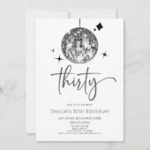 シルバーディスコボール30歳のパーティー 招待状 (正面)