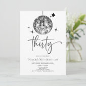 シルバーディスコボール30歳のパーティー 招待状 (スタンド正面)