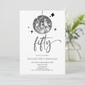 シルバーディスコボール50歳の誕生日パーティー 招待状 (スタンド正面)