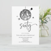 シルバーディスコボール60歳の誕生日パーティー 招待状 (スタンド正面)