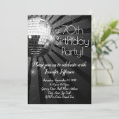 シルバーディスコボール70thバースデーパーティー 招待状 (スタンド正面)