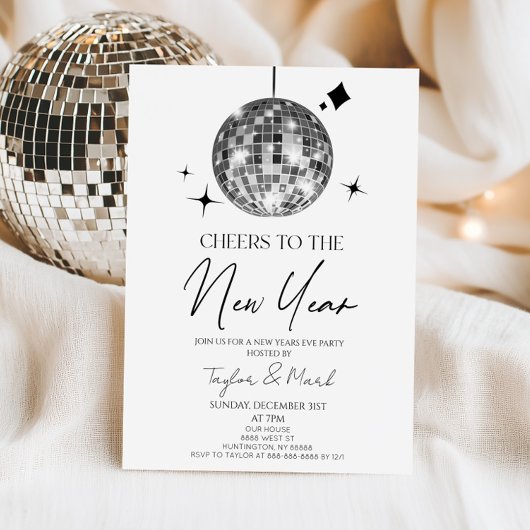 シルバーディスコボール チェアーズ ニューヨークイヤーズイブ パーティー 招待状