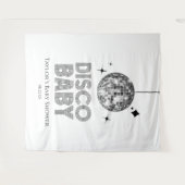 シルバーディスコボール「ディスコベビー」ベビーシャワー タペストリー (正面(横))