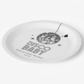 シルバーディスコボール「ディスコベビー」ベビーシャワー ペーパープレート (アングル)