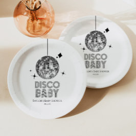 シルバーディスコボール 'Disco Baby' ベビーシャワー ペーパープレート