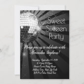 シルバーディスコボールSweet sixteen16thダンスパーティー 招待状 (正面)