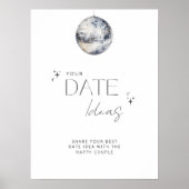 シルバーディスコレトロブライダルシャワー日付アイディア ポスター (正面)