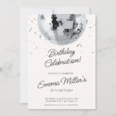 シルバーディスコ誕生祝い招待状 招待状 (正面)