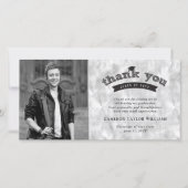 シルバーディスタンスキャップタイポグラフィのスケッチ写真 サンキューカード (正面)