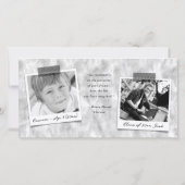 シルバーディスタンスキャップタイポグラフィのスケッチ写真 サンキューカード (裏面)