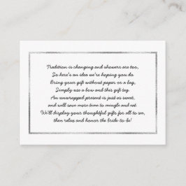 シルバーディスプレイブライダルシャワー挿入カード+ラベル エンクロージャーカード