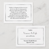 シルバーディスプレイ ブライダルシャワーの挿入カード + タグ エンクロージャーカード (正面/裏面)