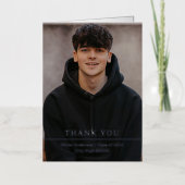 シルバーディバイド |グラッドフォトシンプル文字ありがとう 箔グリーティングカード (正面)