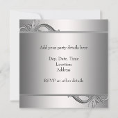 シルバーディプロマブラック卒業パーティー 招待状 (裏面)