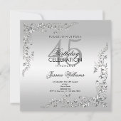 シルバーデコレーション45thバースデーパーティー 招待状 (正面)