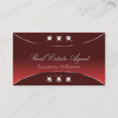 シルバーデコールとスパークリーのダイヤモンドを使用したラグジュアリーレッド 名刺 (正面)
