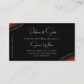 シルバーデコールジュエリー付きブラックオレンジきらめく色 名刺 (裏面)