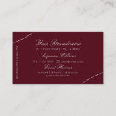 シルバーデコールダイヤモンドとロゴリュックス付きブルゴーニュ 名刺 (裏面)