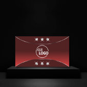 シルバーデコールダイヤモンドとロゴ付きラグジュアリーレッド 名刺