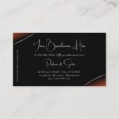 シルバーデコールダイヤモンドと写真とブラックオレンジ 名刺 (裏面)