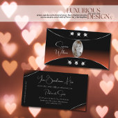 シルバーデコールダイヤモンドと写真とブラックオレンジ 名刺