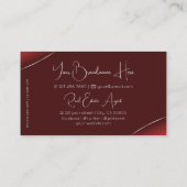 シルバーデコールダイヤモンドと写真とラグジュアリーレッド 名刺 (裏面)