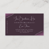 シルバーデコールダイヤモンドと写真を使用したノーブルパープル 名刺 (裏面)