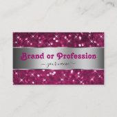 シルバーデコールピンクグリッタースパーキングスターズスタイリッシュ 名刺 (正面)