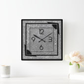 シルバーデコ スクエア壁時計 (ホーム)