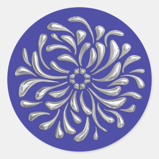 シルバーデザインは任意の色 ラウンドシール (正面)