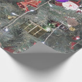 シルバーデザインクリスマスツリーの装飾 ラッピングペーパー (角)