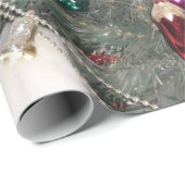 シルバーデザインクリスマスツリーの装飾 ラッピングペーパー (ロールコーナー)