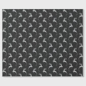 シルバートナエレガントーダーブラッククリスマスホリデー ラッピングペーパー (フラット)