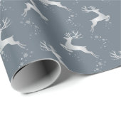 シルバートナエレガントーダーブルークリスマスホリデー ラッピングペーパー (ロールコーナー)