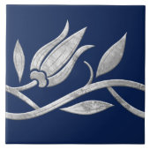 シルバートルコのチューリップ継ぎ目縁ど無 タイル (正面)