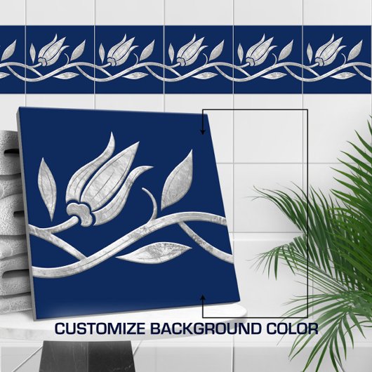 シルバートルコのチューリップ継ぎ目縁ど無 タイル