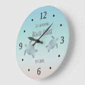 シルバートルズビーチハウスファミリーネームコースト ラージ壁時計 (傾斜)