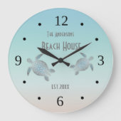 シルバートルズビーチハウスファミリーネームコースト ラージ壁時計 (正面)