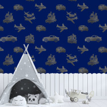 シルバートレイン飛行機と車ボーイズブルー