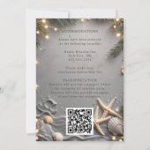 シルバートロピカルビーチヒトデ結婚ッズカップル 招待状 (裏面)