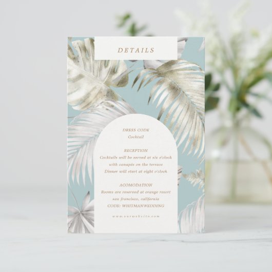 シルバートロピカルリーフ披露宴詳細 エンクロージャーカード (スタンド正面)