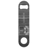 シルバートンフライ素朴パーソナライズされたバー鍵 スピード栓抜き (正面)