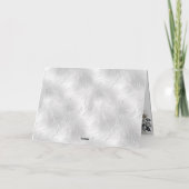 シルバートーンの背景のクリスマス花模様 シーズンカード (裏面)