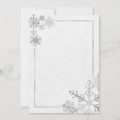シルバートーンの雪の結晶 ホリデー 冬のご案内 招待状 (裏面)