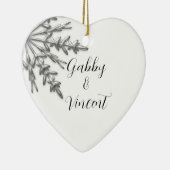 シルバートーンスノーフレーク冬の結婚式 セラミックオーナメント (右)