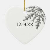 シルバートーンスノーフレーク冬の結婚式 セラミックオーナメント (裏面)