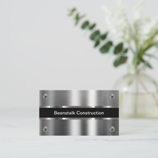 シルバートーン金属建築名刺 名刺 (スタンド正面)